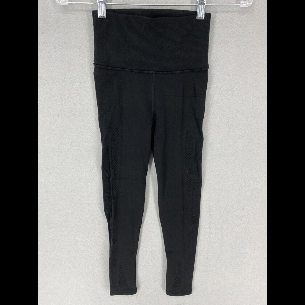 Athleta Womens Leggings Size XXS/XS Black Compression Palm Mesh Athletic Pant